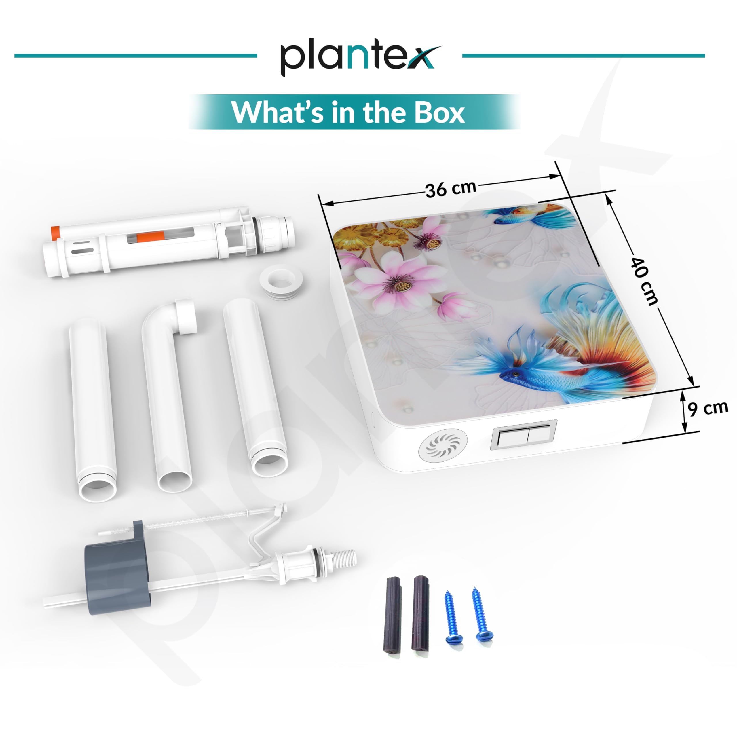 Plantex Dual Flush Tank for Toilet/8 LTR Water Capacity Polypropylene Toilet Flush Tank/Dual Flush Cistern with Air Freshener- Pack of 1 1