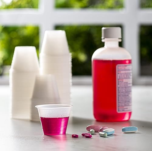 Miniatura 5 de (100 unidades de 1 onza) vasos medicinales desechables con marcas de medidas en relieve, para medicamentos líquidos y secos, por Care Plus