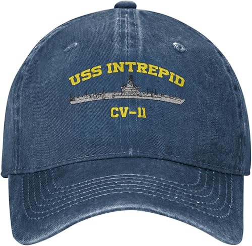 USS Intrepid Cvs-11 Sombrero de béisbol, protección solar, protección solar, sombrero de pesca, sombrero de verano para vacaciones en la playa