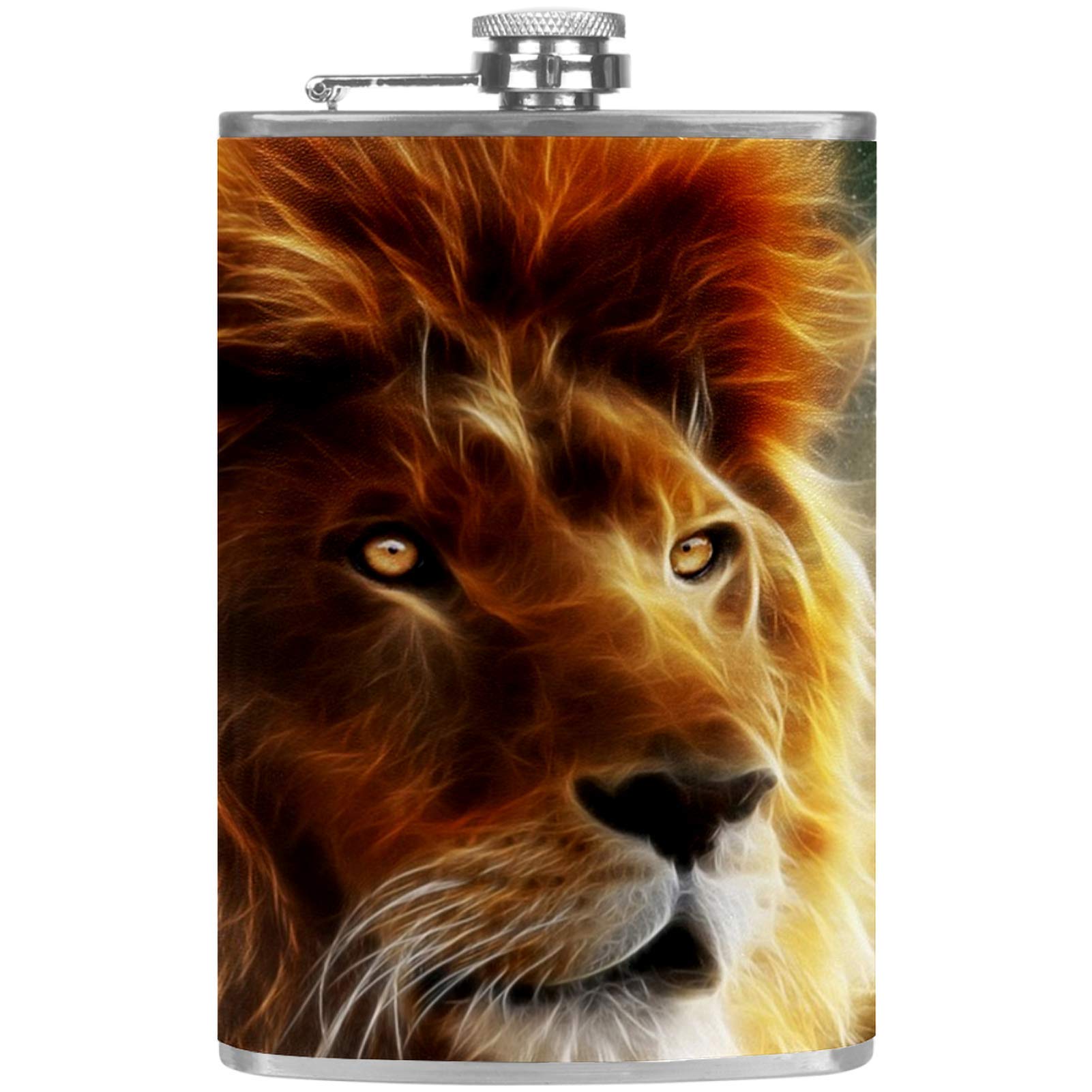 Flasque à whisky lion en cuir avec entonnoir pour un service élégant