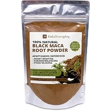 HalalEveryDay Black Maca Powder, Ground Maca Root, 16 oz Resealable Bag
