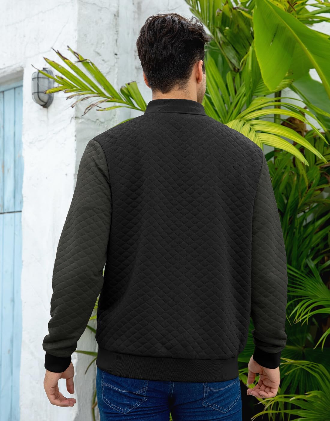 Mens Varsity Jacket Lightweight Jacket Causal Waffle Letterman Bomber Jackets - Image 3