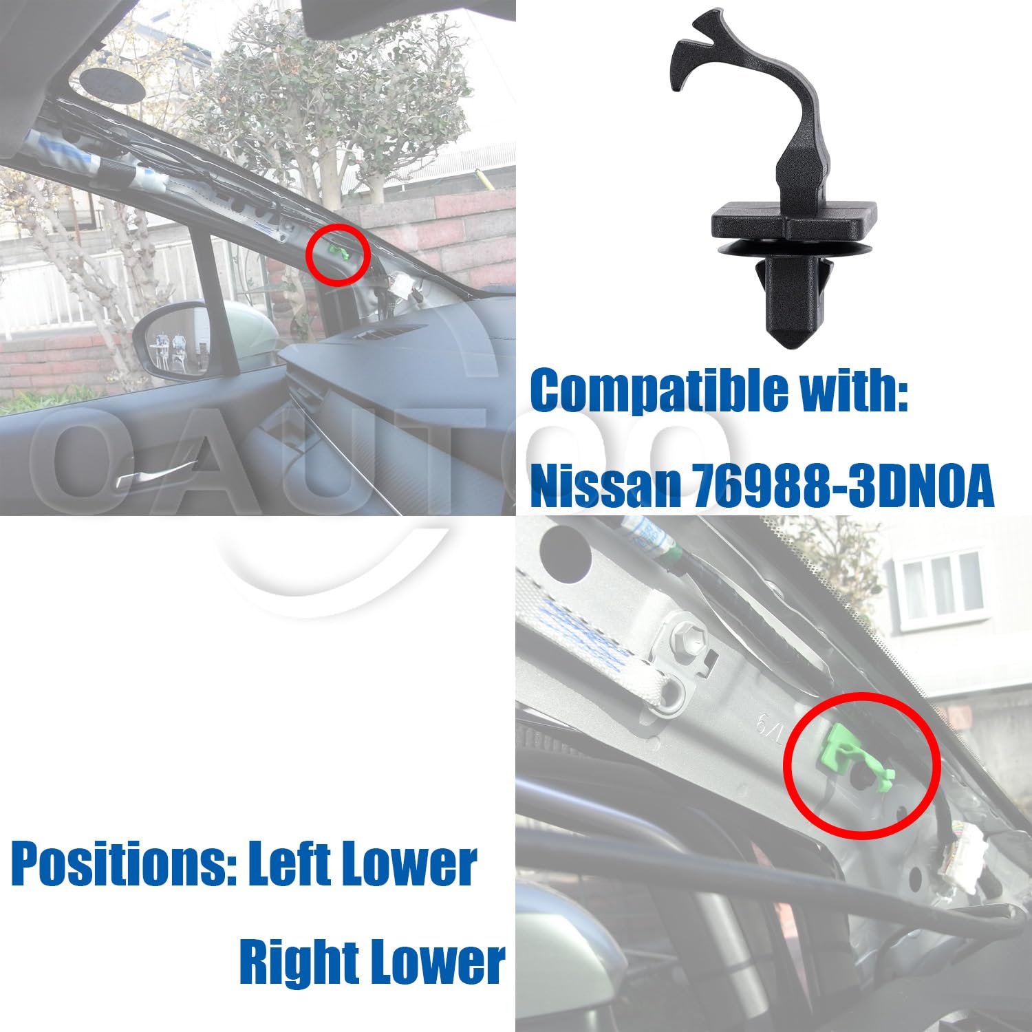 Amazon.com: OAUTOO 10pcs Windshield Garnish Moulding Lower Clip