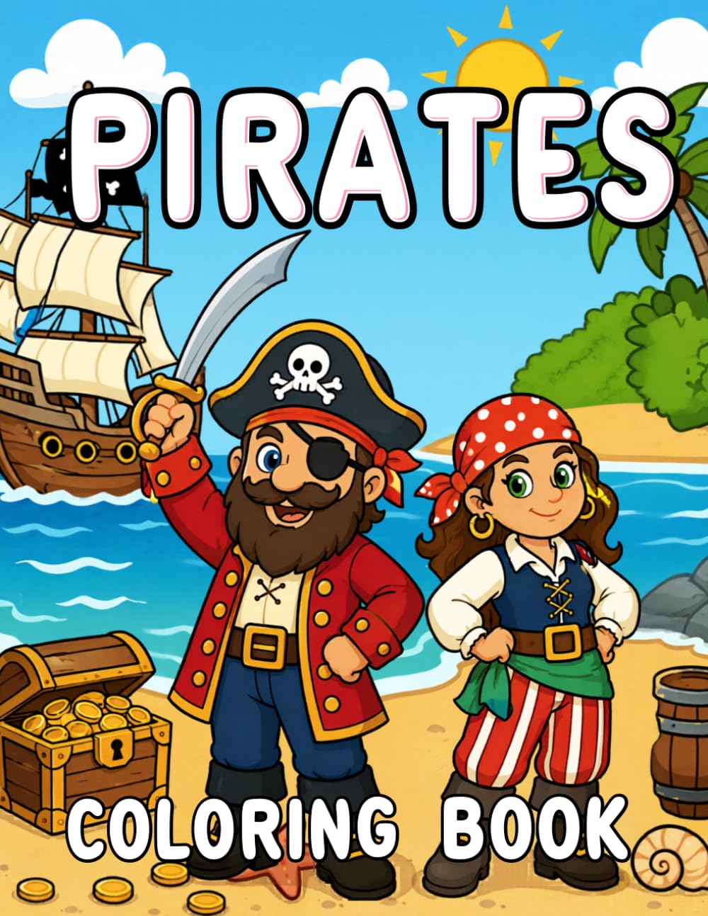 Pirate Coloring Book: Pirate Adventure Pages for Kids Ages 4–8