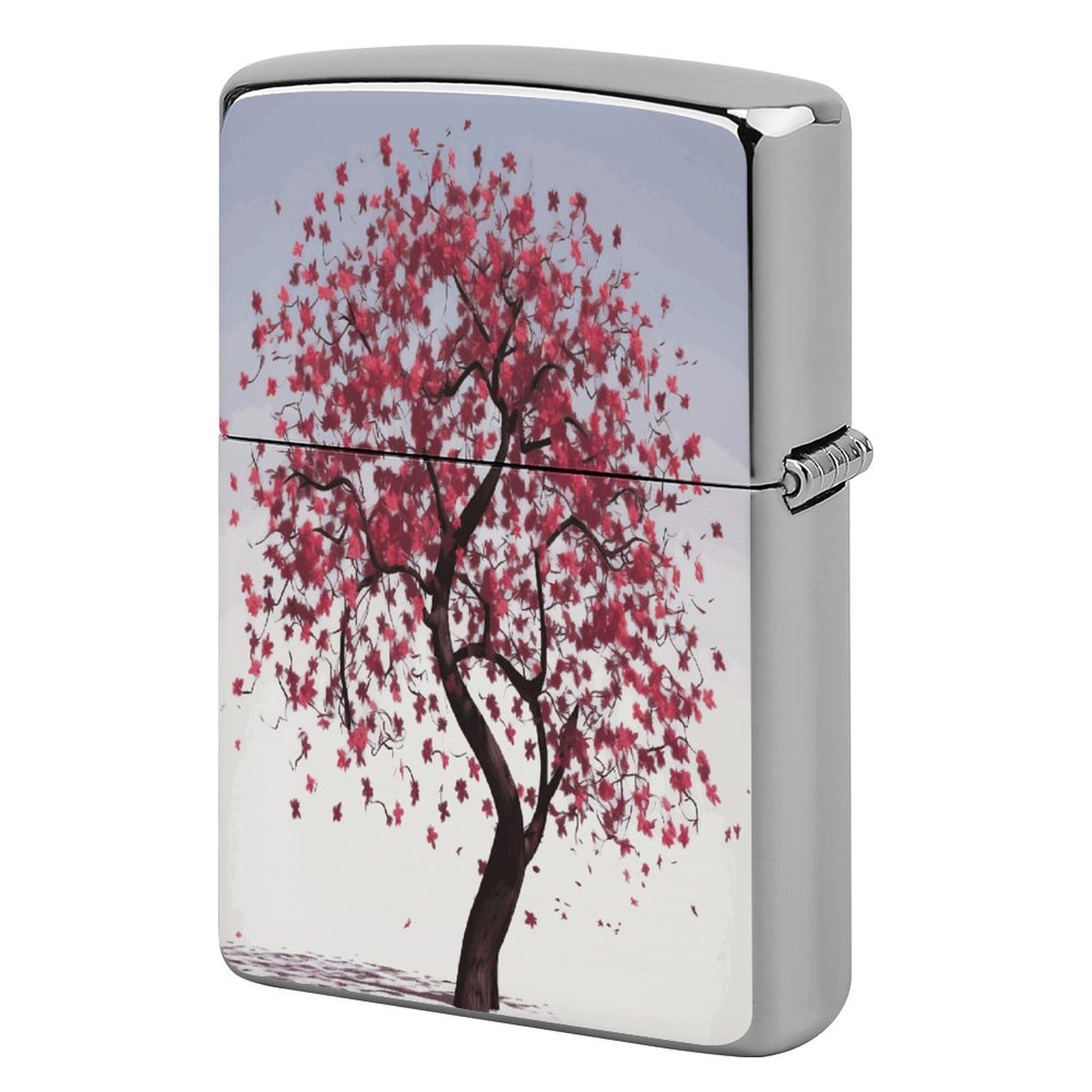 Fekiloot Style Japanese Cherry Tree Lighter Case Cover Metal Lighter Case
