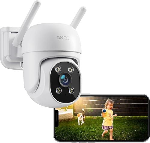 GNCC Cámara de seguridad, Cámaras para seguridad del hogar, Cámaras de seguridad para el hogar en el exterior, Cámara exterior, Visión nocturna a