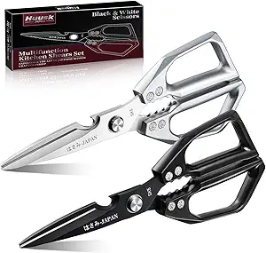 Huusk Kitchen Shears Set, Heavy Duty Poultry Shears, Japanese Kitchen Scissors for Meat, Chicken Bones, and Turkey, Christmas Gifts for Men Women