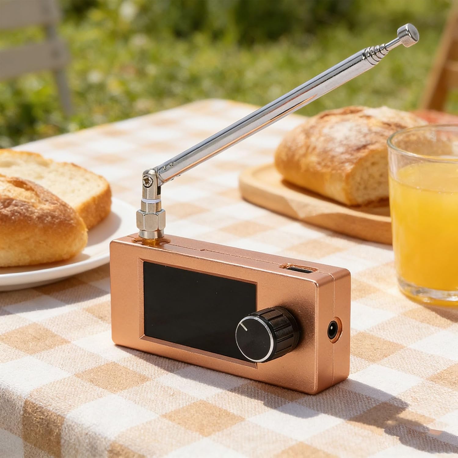 Diyeeni Portable Radio Pocket AM FM SW LW Receiver with SI4732 Chip 1.9inch Screen 800mAh Battery for Outdoor Indoor Travel Camping (Gold)
