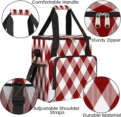 Miniatura 6 de Bolsa de transporte para cafetera de cuadros con patrón para Keurig K-Mini o K-Mini Plus K-Cup Pods Almacenamiento portátil Cafetera Bolsa de viaje