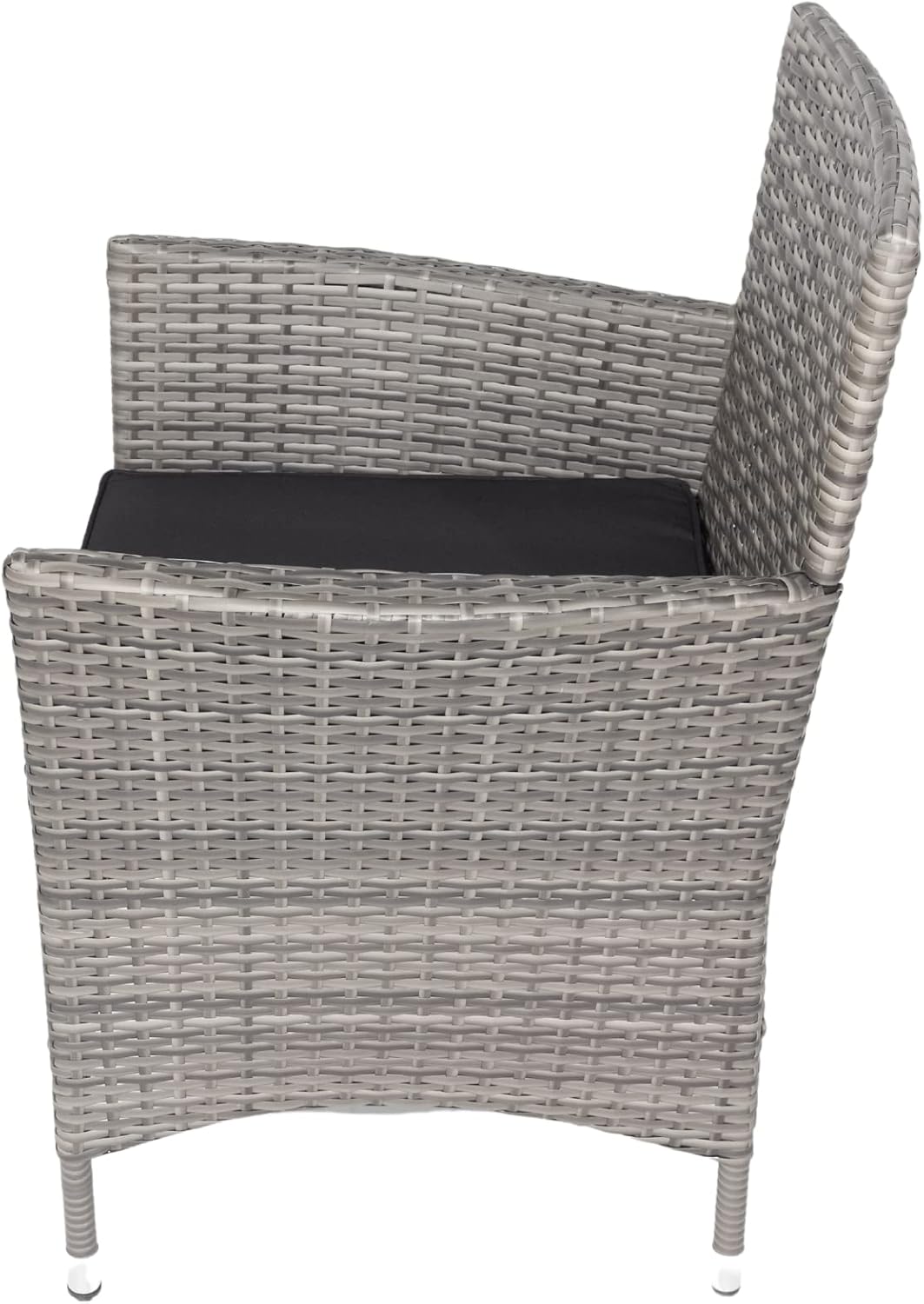 Unique 9 Piece Outdoor Conversation Dinning Table Set,Patio Furniture Wicker Set with 6 Chairs and Glass Top,for Porch Lawn Garden Backyard Poolside (Grey@Glass Top)