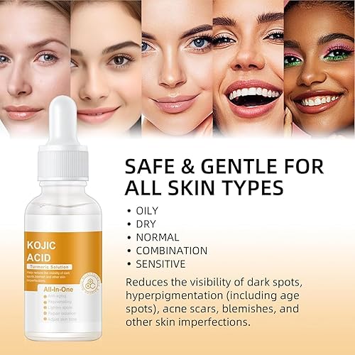 Miniatura 7 de Suero de cúrcuma para manchas oscuras, aceite de cúrcuma orgánico para la piel, suero corrector de manchas oscuras de cúrcuma para cara y cuerpo,