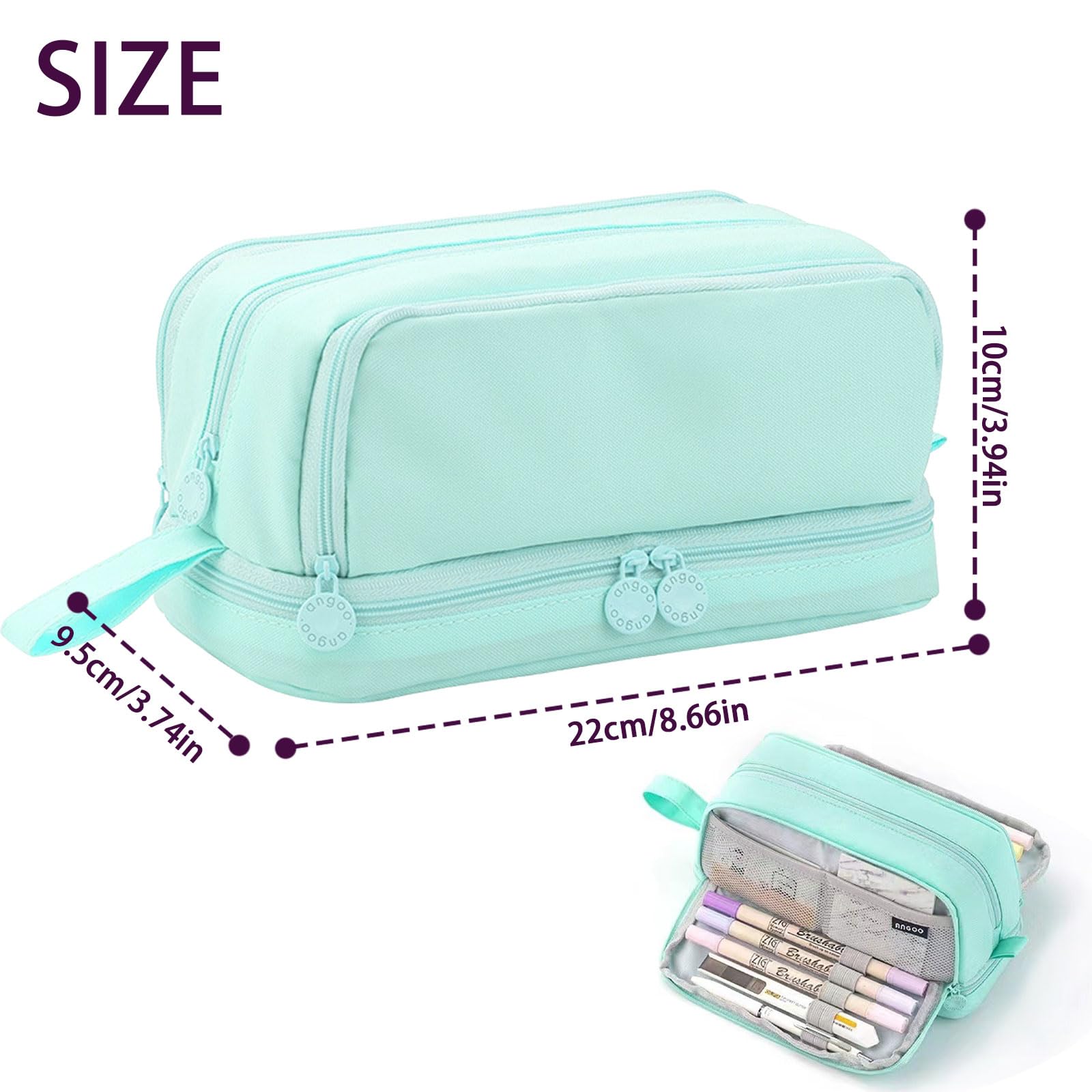SSKHE Pencil Case Large Capacity for Girls Boys Secondary School with 4 Compartments, Pencil Pouch, Special Pencil Cases - Image 2