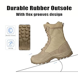 Stivali Militari Uomo LUDEY - Impermeabili, Cerniera Laterale, Anti-Scadimento - Per Trekking, Caccia, Lavoro - Foto 11
