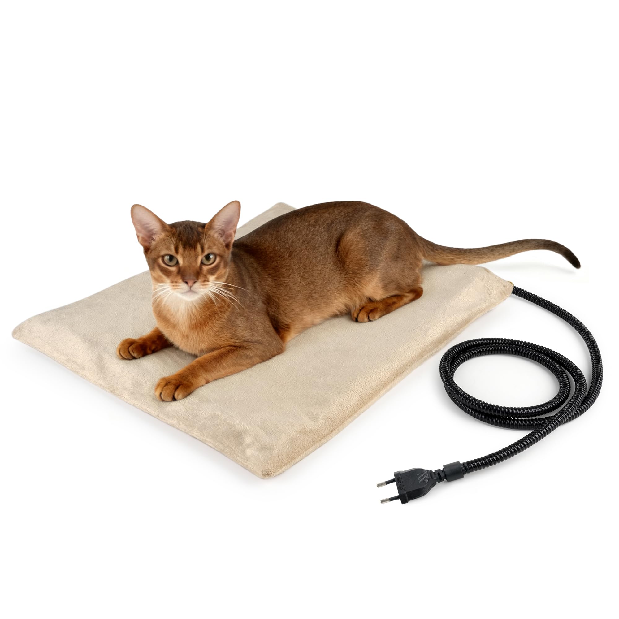 NICREW Tappetino Riscaldante per Gatti con Temperatura Costante, Tappeto Morbido per Cani, 45 x 40 cm, Khaki,