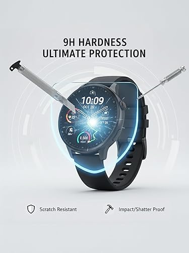 Miniatura 2 de Protector de pantalla para reloj inteligente Michael Kors MKGO Gen 5E de 1.693 in (1.693 in), vidrio templado, antiarañazos, sin burbujas, fácil