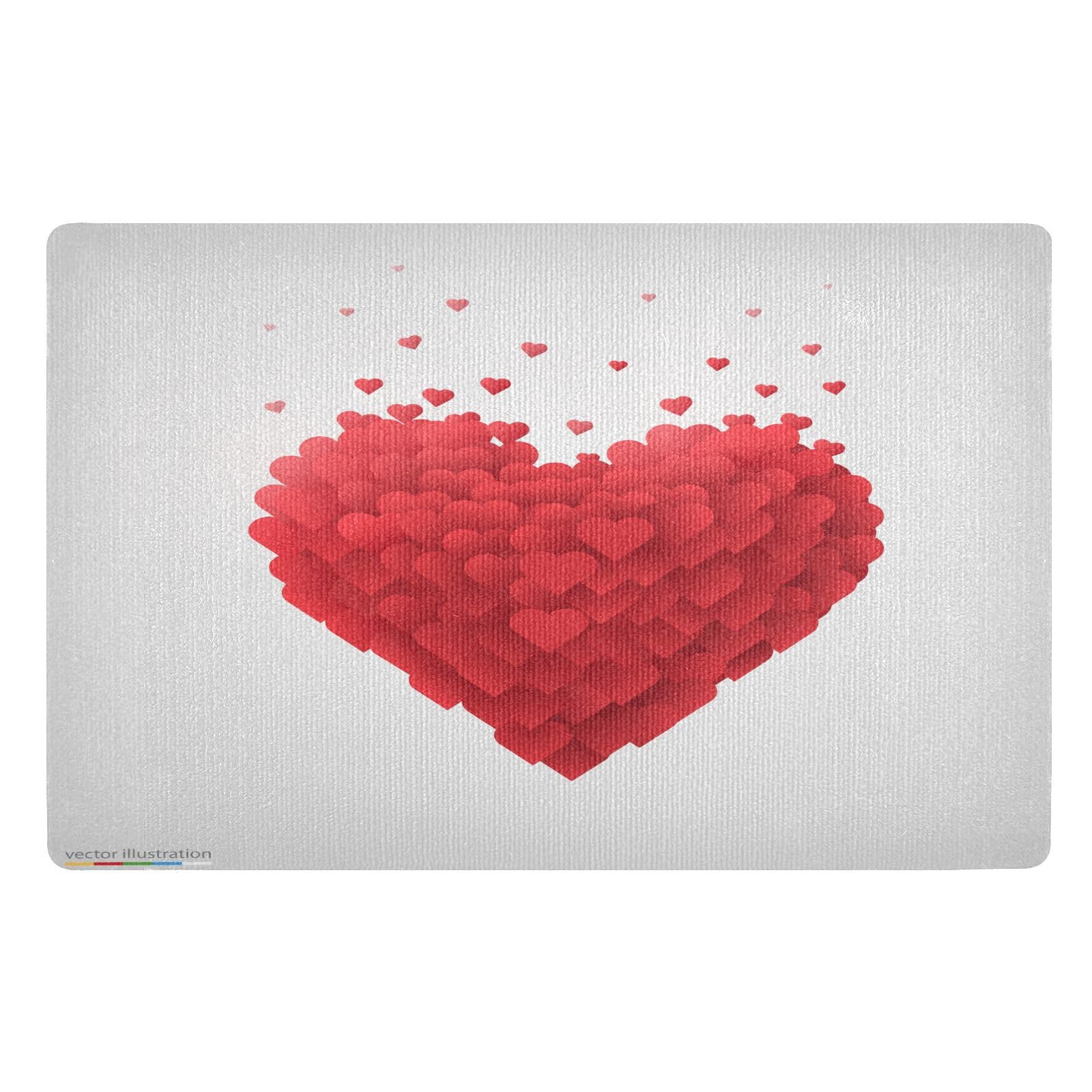 Paillasson d'intérieur absorbant et lavable motif cœurs pour sublimer votre entrée