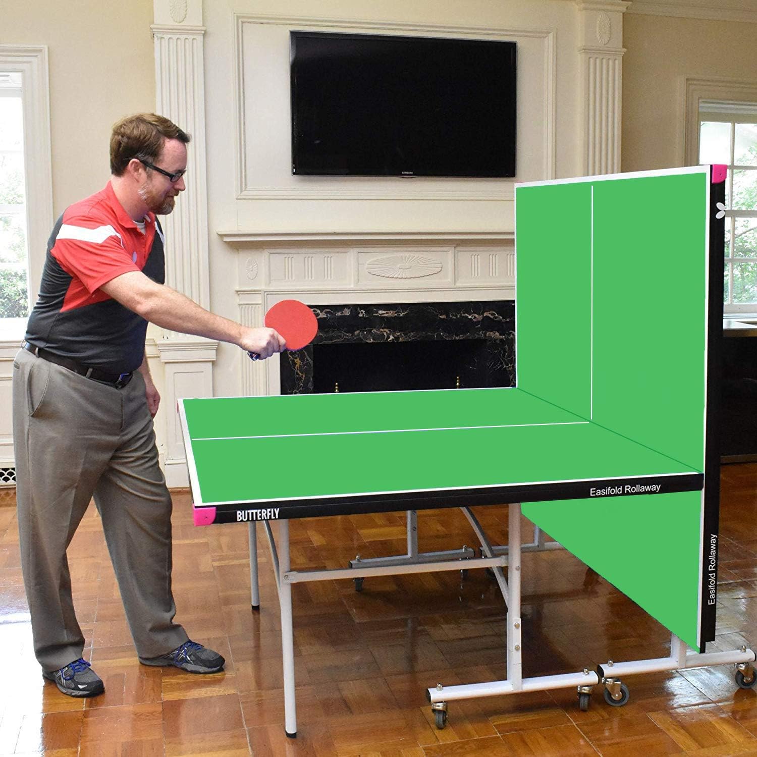 Butterfly Easifold 19 Ping Pong Table - Ping Pong Table Regulation Size with Easy Net Set - 10 Minute Quick Assembly - Folding with Wheels for Easy Storage : Sports & Outdoors