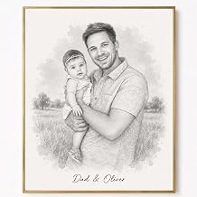 Custom Watercolor Painting from Photo for Dad, Customized Canvas Portraits from Photo for Papa Grandpa, Personalized Picture Wall Art for Fathers Day, Fathers Day Canvas Gifts From Daughter Son/7