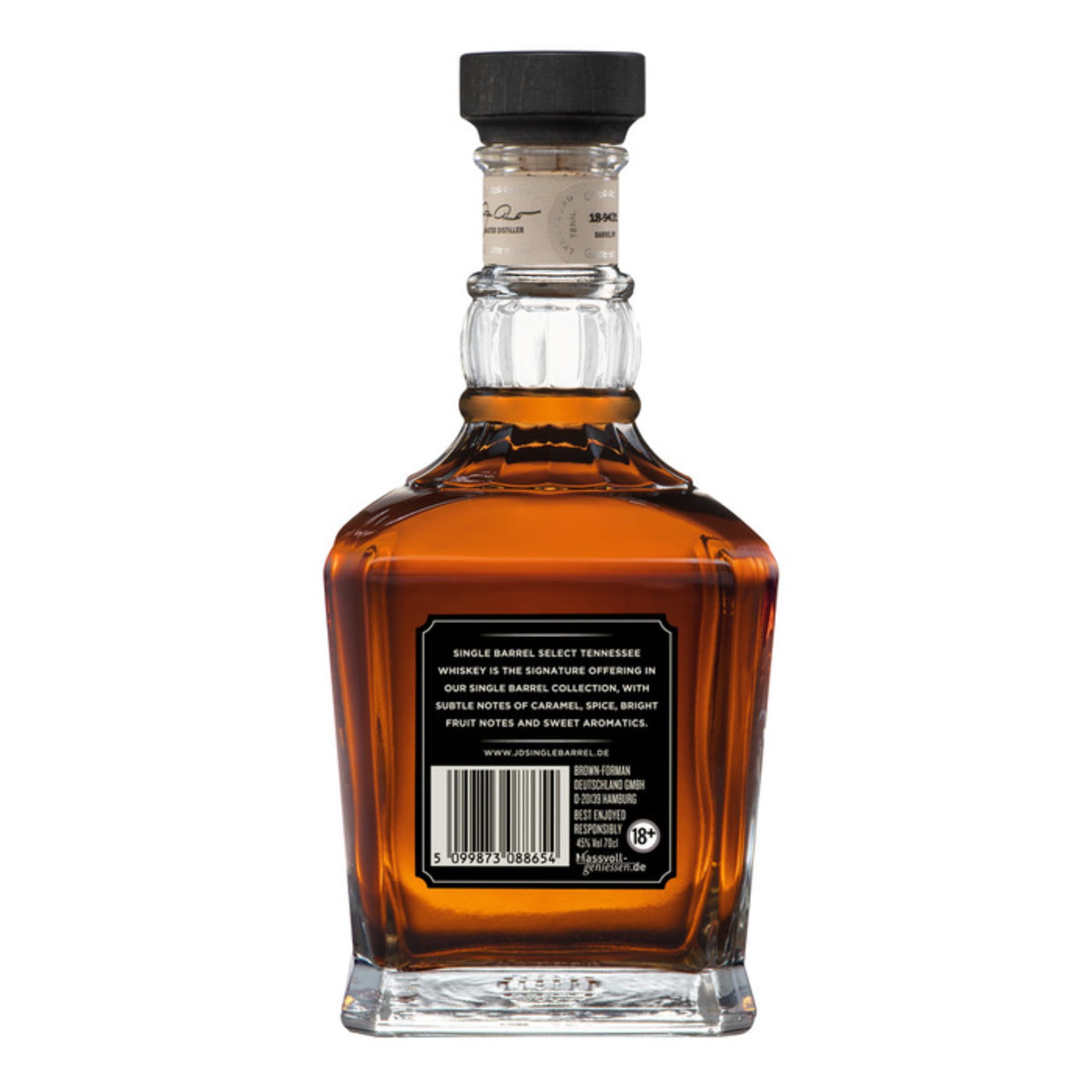 Jack Daniel‘s Single Barrel Select - Tennessee Whiskey - Ein hochwertiges Geschenk - Süße Vanille, schwere Eiche und dunkle Kirschen - 0.7L/ 45% Vol.