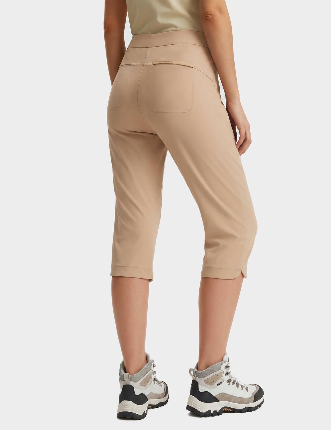 FitsT4 Sports Women 18" Golf Capris High Waist Stretch Hiking Capri Pants with Pockets Work Casual