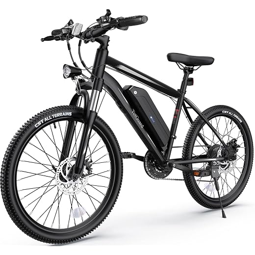 Electric Bike, TotGuard Electric Bike for Adults, 26" Ebike 350W Adult Electric Bicycles, 19.8MPH 50-60Miles Electric Mountain Bike, 36V 10.4Ah Battery, Suspension Fork, Shimano 21 Speed Gears