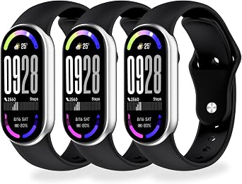 2-10 Pack Replacement Bands Compatible with Xiaomi Smart Band 10/9/8, Soft Sporty Straps, with Metal Connector, Breathable, Adjustable, Quick Release