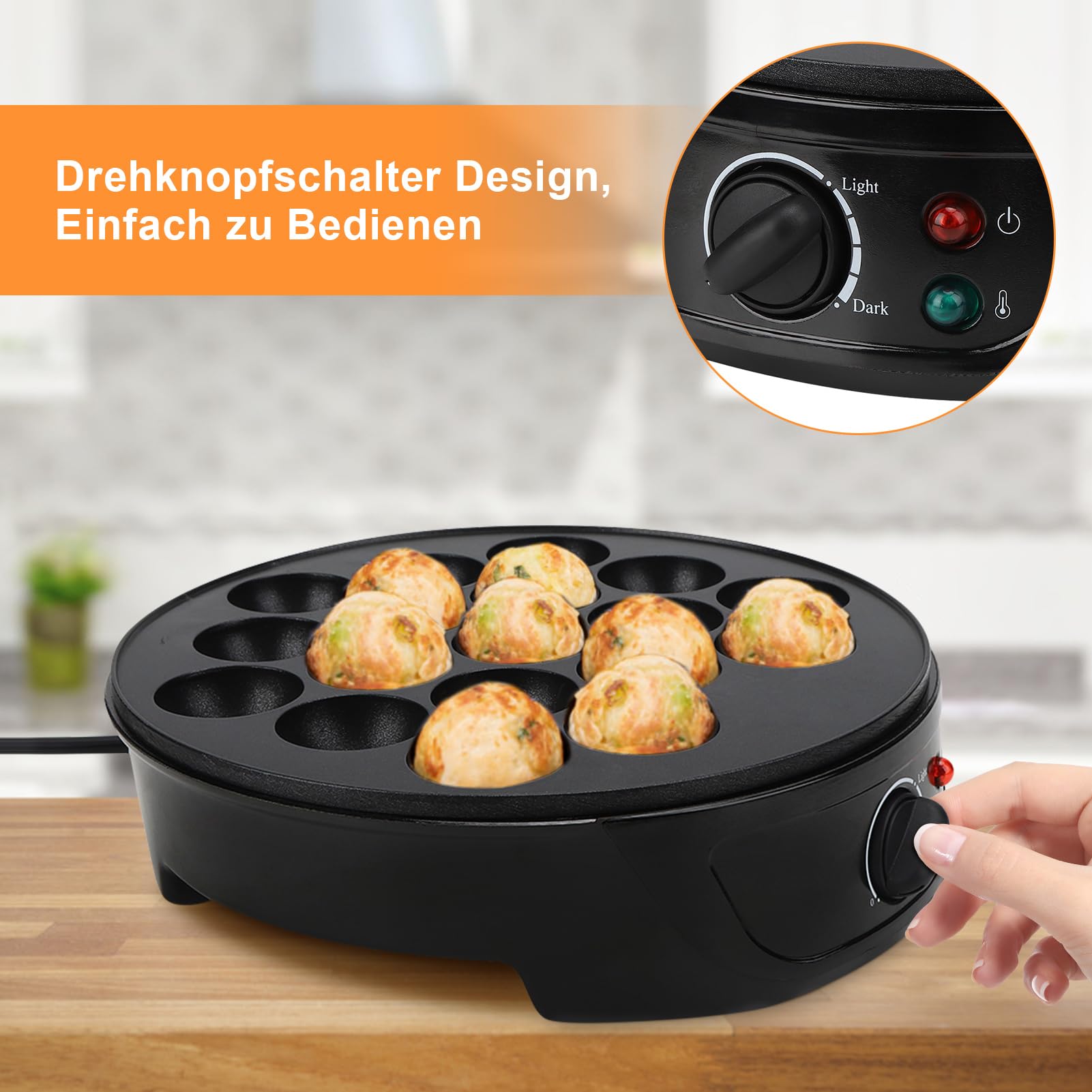 Takoyaki Pan Elettrico Takoyaki Maker 18 fori per produzione giapponese