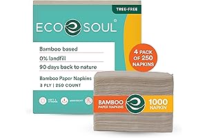 Caboo Compostable Bamboo Paper Napkins | Eco-Friendly, Disposable Paper Napkins for Everyday Use