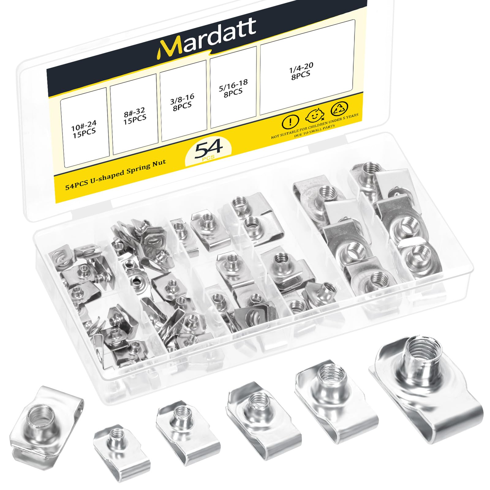 U-Clip Nuts for Cars - 50 Pack M4-M10 -9 U-Clip Nuts for Cars - 50 Pack M4-M10 -9