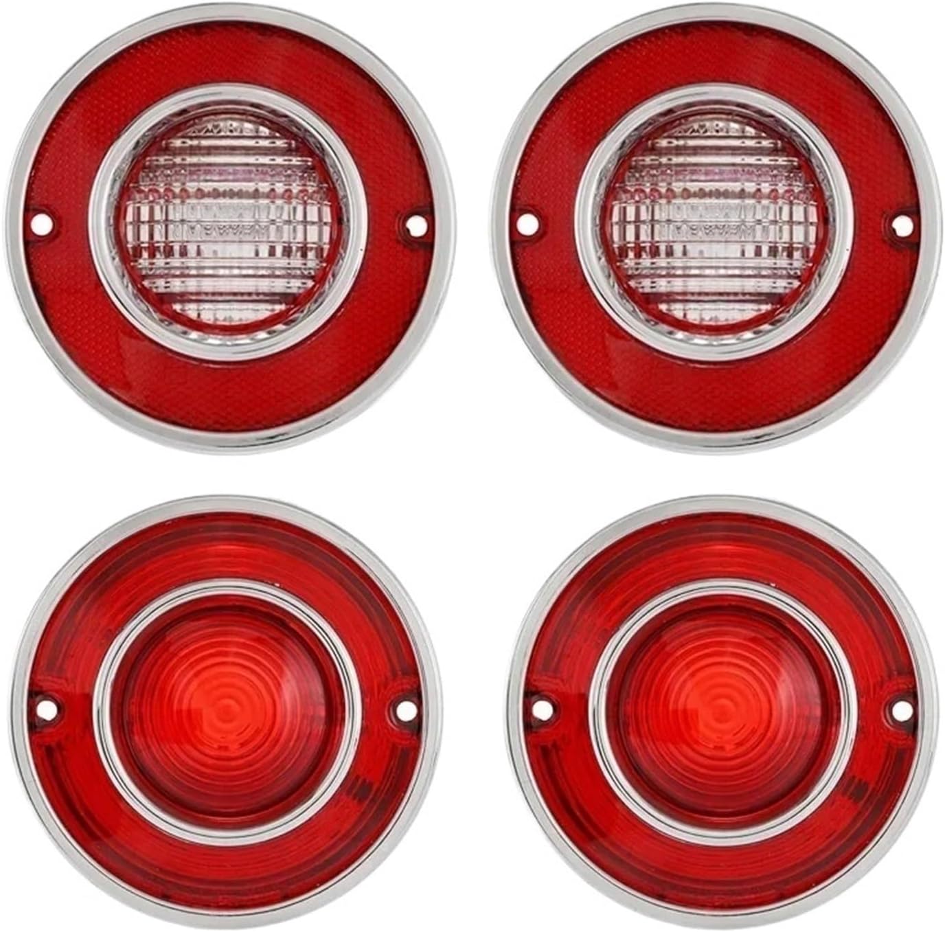 4Pcs Tail Lights Backup/Reverse Light Fit Compatible With Corvette C3 1975-1979 Reproduction Accessories Car Light Lens Cover (Without Bulb)(4Pcs Red)
