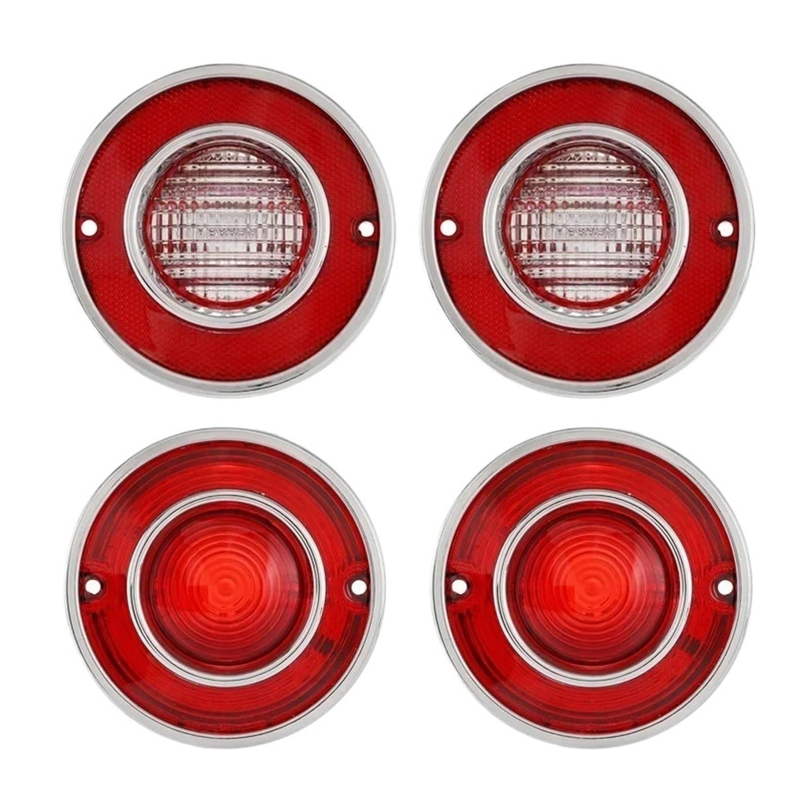 4Pcs Tail Lights Backup/Reverse Light Fit Compatible With Corvette C3 1975-1979 Reproduction Accessories Car Light Lens Cover (Without Bulb)(4Pcs Red)