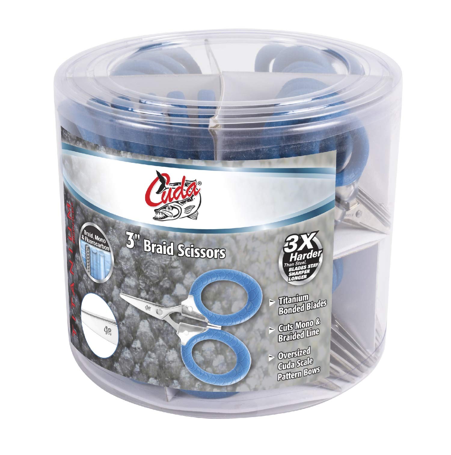 Cuda Bucket of 50 3" Braid Scissors, 23019