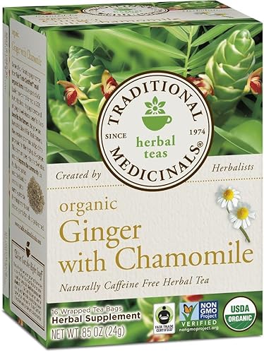 Traditional Medicinals Té verde orgánico de jengibre té de hierbas, promueve la digestión saludable, (paquete de 2) – 32 bolsas de té en total