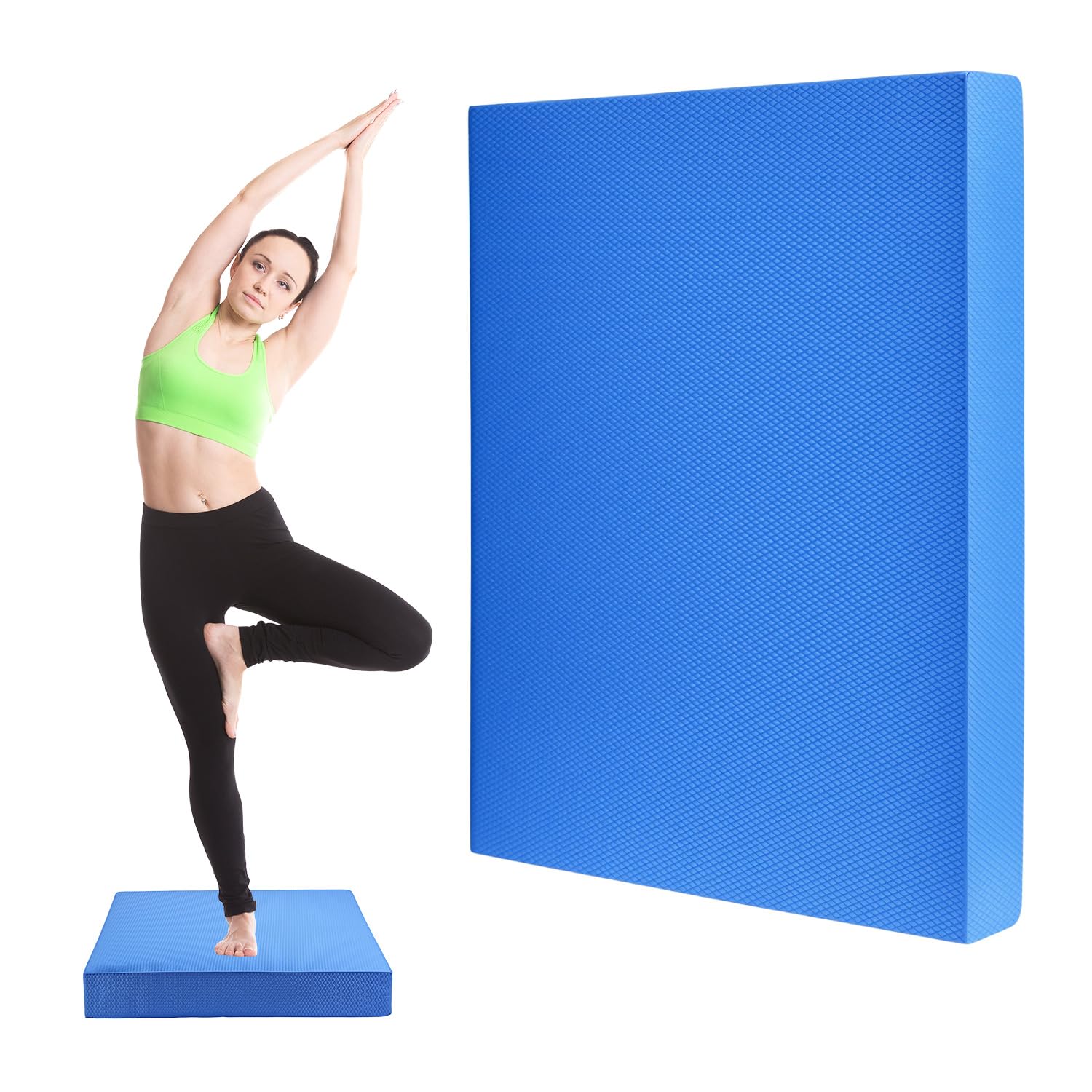 QWORK® Coussin d'équilibre 50 * 40 * 6cm – Mousse TPE antidérapante, Idéal pour Yoga, Pilates et Entraînement du tronc