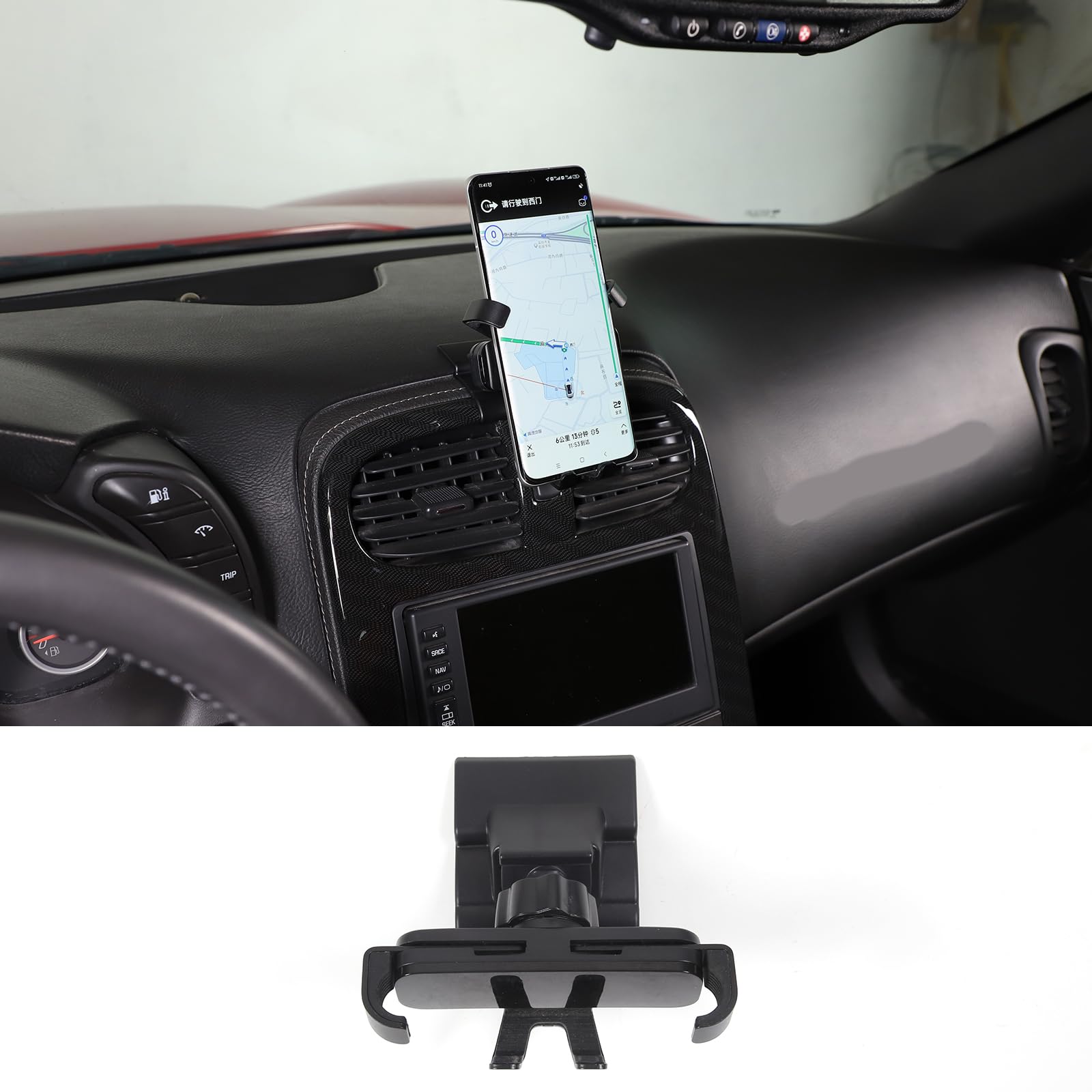 Car Phone Mount Compatible with Corvette C6 Z06 ZR1 2005-2013, Car Phone Holder Phone Mount Dash Clip Dash Panel Cell Phone Holder Accessories (Clip Style B)