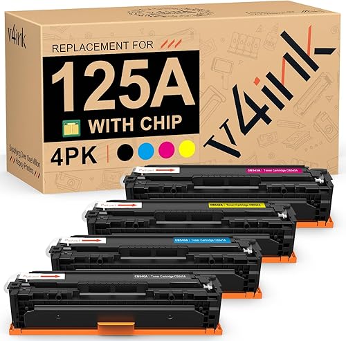 Miniatura 1 de v4ink Cartucho de tóner remanufacturado de repuesto para HP 125A CB540A CB541A CB542A CB543A Toner para uso con impresora MFP HP Color CP1215