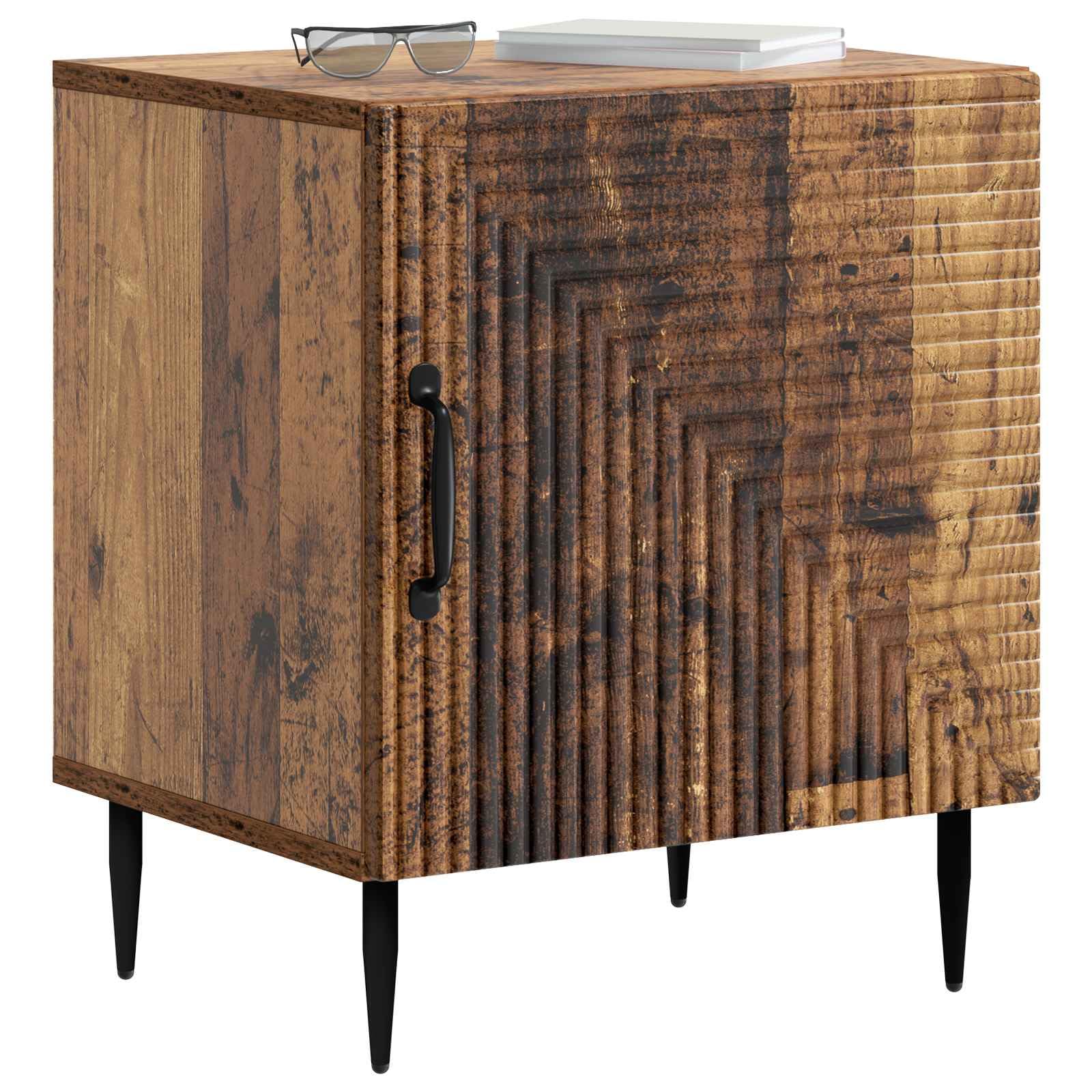 Comodino effetto legno anticato, 43 x 34,5 x 50 cm, in legno