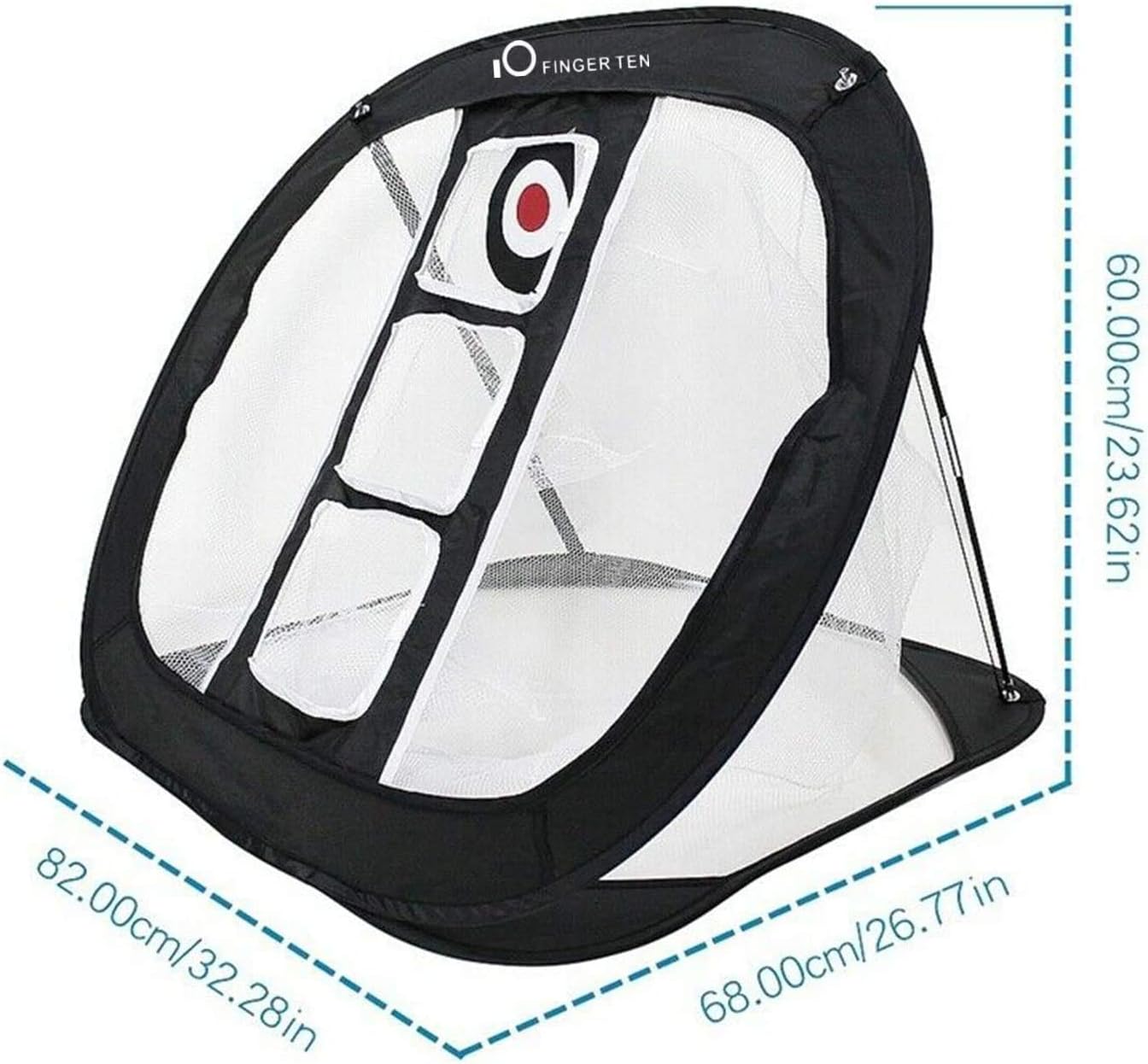 FINGER TEN Golf Chipping Net Backyard Outdoor Target Practice with 12 Golf Foam Balls Pack, Pop Up Hitting Nets for Indoor Accuracy Swing, Portable Set for Men Women Kids (Black Net with Mat) : Sports & Outdoors