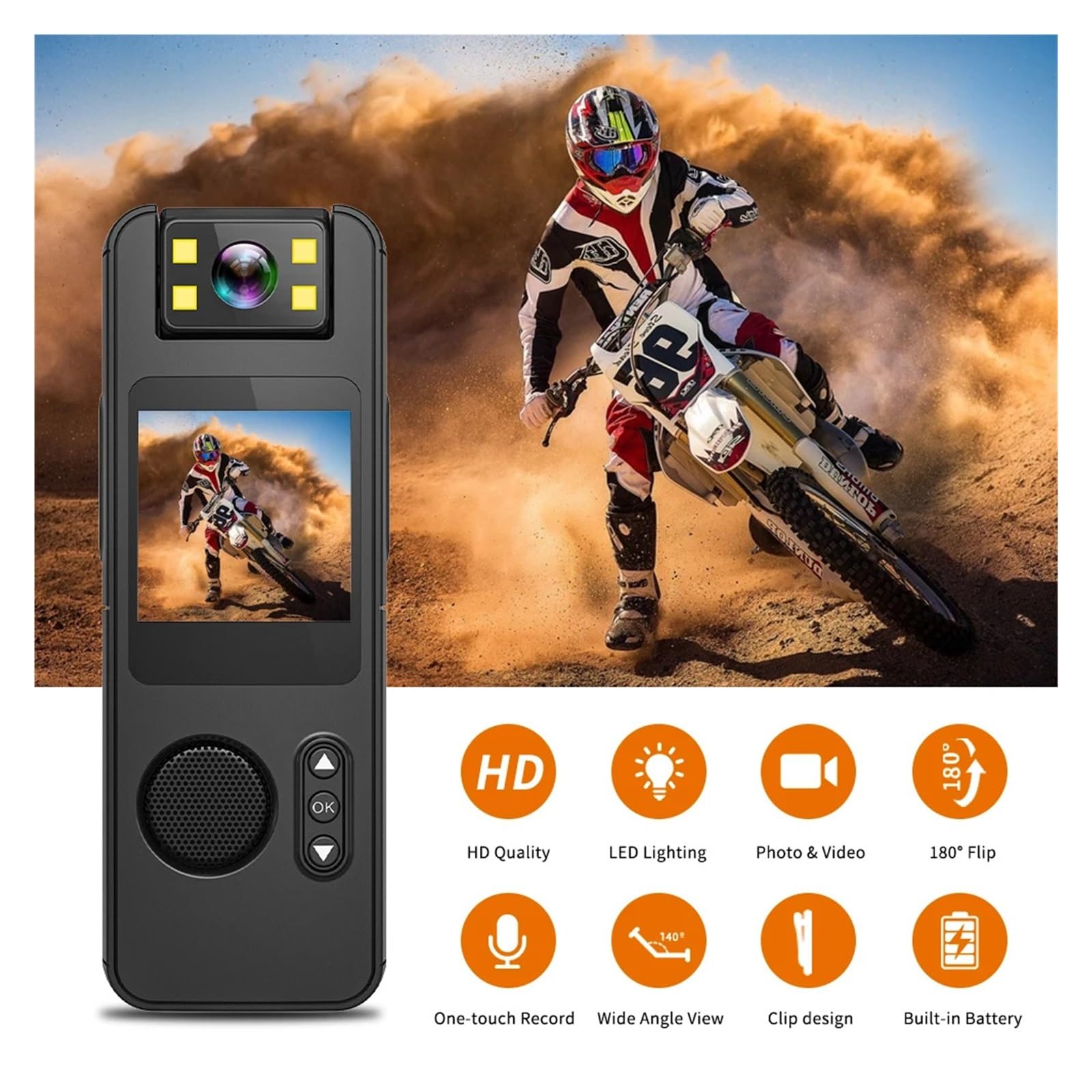 WiFi Sport DV Piccola Fotocamera Digitale con Clip for Schermo 1080P Magnete Video Audio Registratore Vocale Bike Body Indossato Cam Bodycam Videocamera Chiarezza Precisa(No)