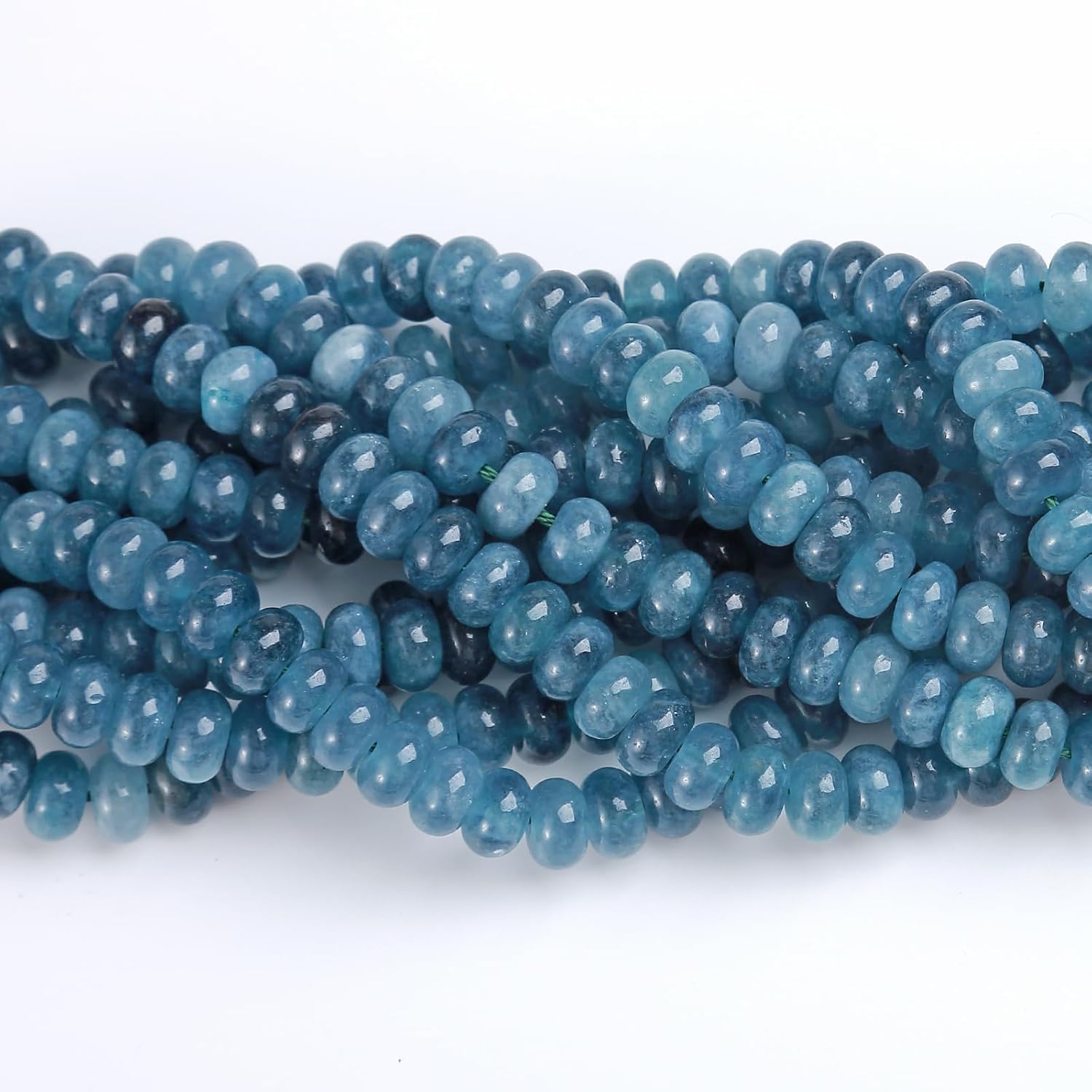 76pcs 5x8mm Natural Stone Apatite Rondelle Spacer Loose Beads Abacus Disk Stone Round Loose Gemstone Beads for Jewelry Making DIY Bracelet Necklace - Image 2
