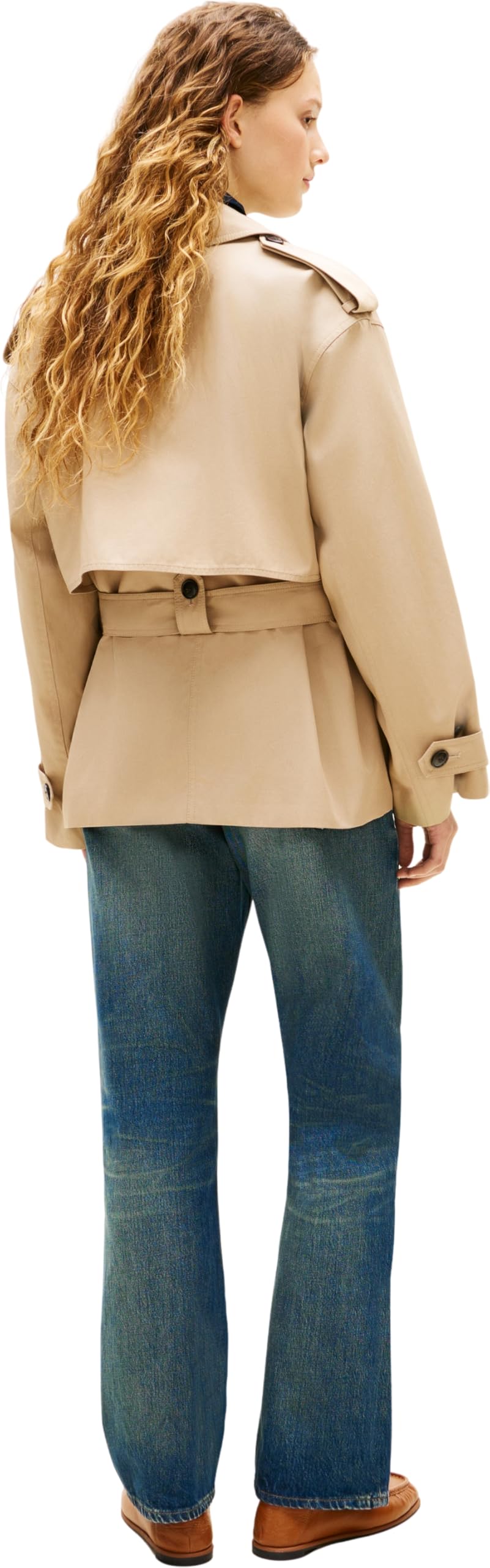 Tommy Hilfiger Cotton Short Trench Ww0ww40481 Giacca Aviator Donna (Pacco da 1)
