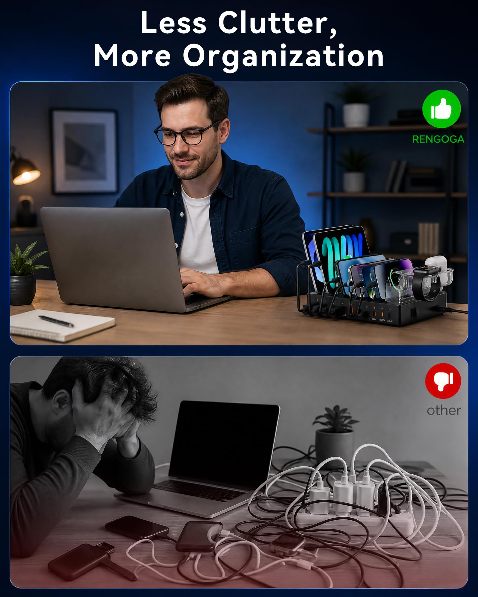 Station de Charge USB C à 10 Ports 140 W pour Plusieurs appareils