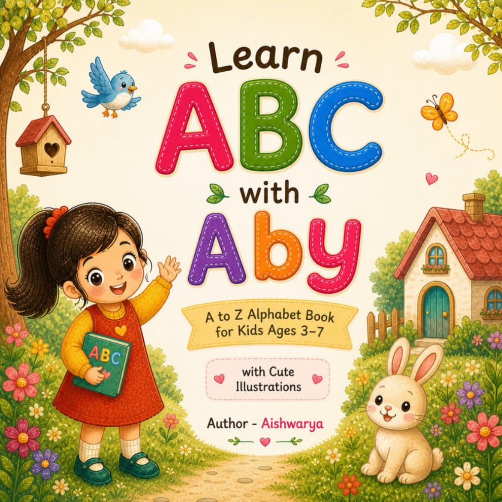 Learn ABC with Aby | Cute A to Z Alphabet Book for Kids Ages 3–7: Fun Letter Learning with Adorable Illustrations, Simple Words & Cute Characters