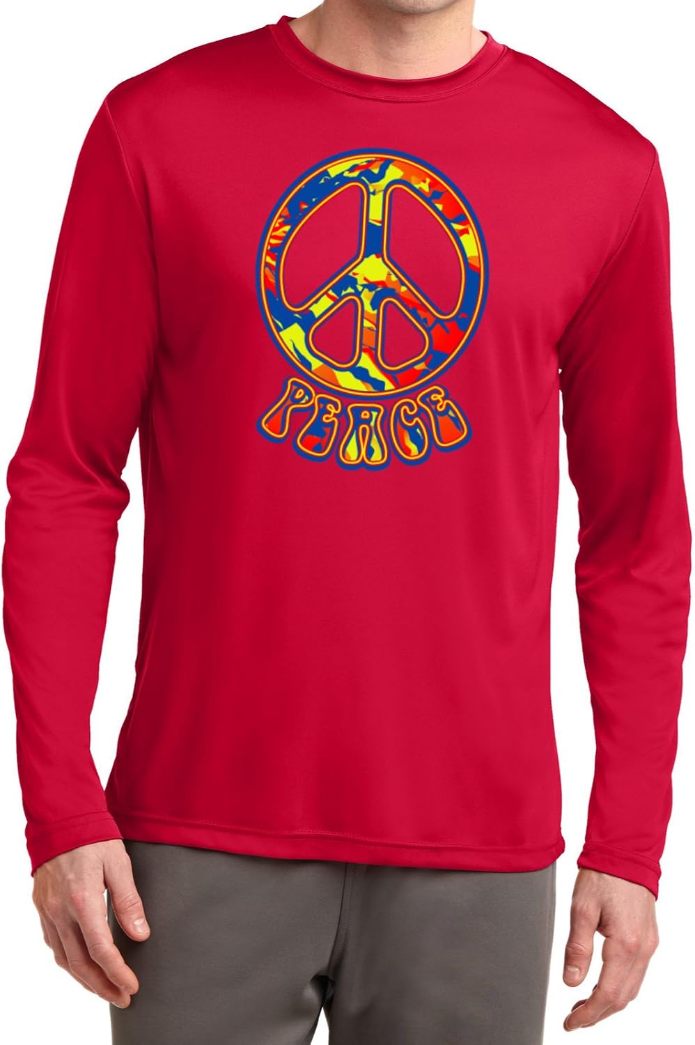 Buy Cool Shirts Peace T-Shirt Funky 70's Peace Sign Moisture Wicking Long Sleeve