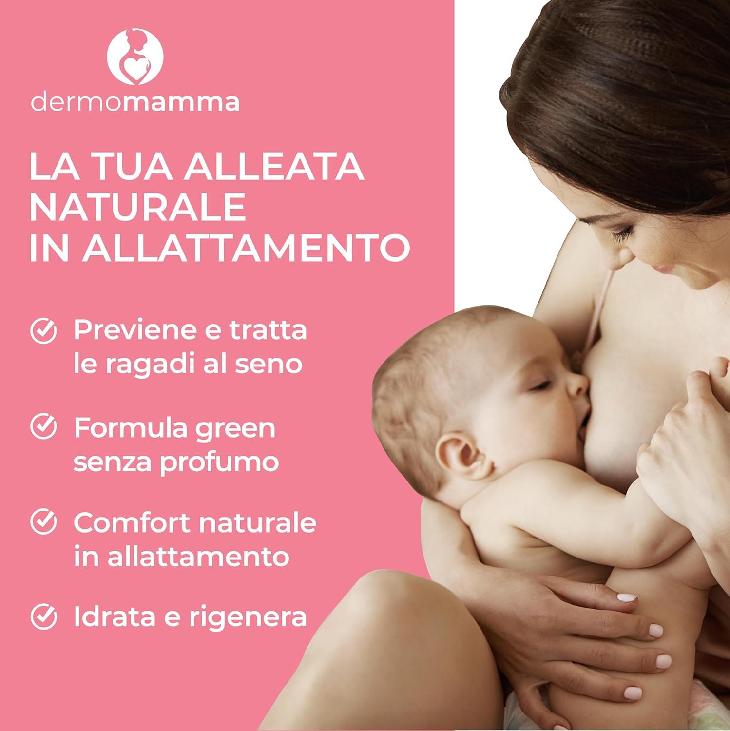 Crema Pezones con Vitamina E 3% y Aceite de Oliva Bio - 50ml | Bálsamo para Grietas del Pezón en Lactancia | Con Aloe Vera, Fórmula Green Sin Perfume y Natural