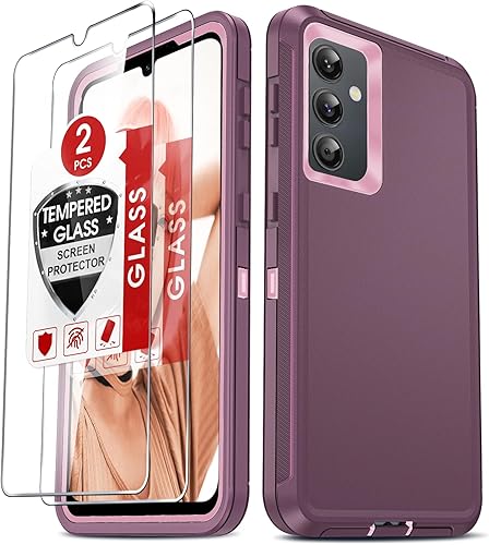 LeYi Funda para Samsung Galaxy-A24 con 2 protectores de pantalla, resistente 3 en 1 Samsung A24, funda de grado militar a prueba de golpes para
