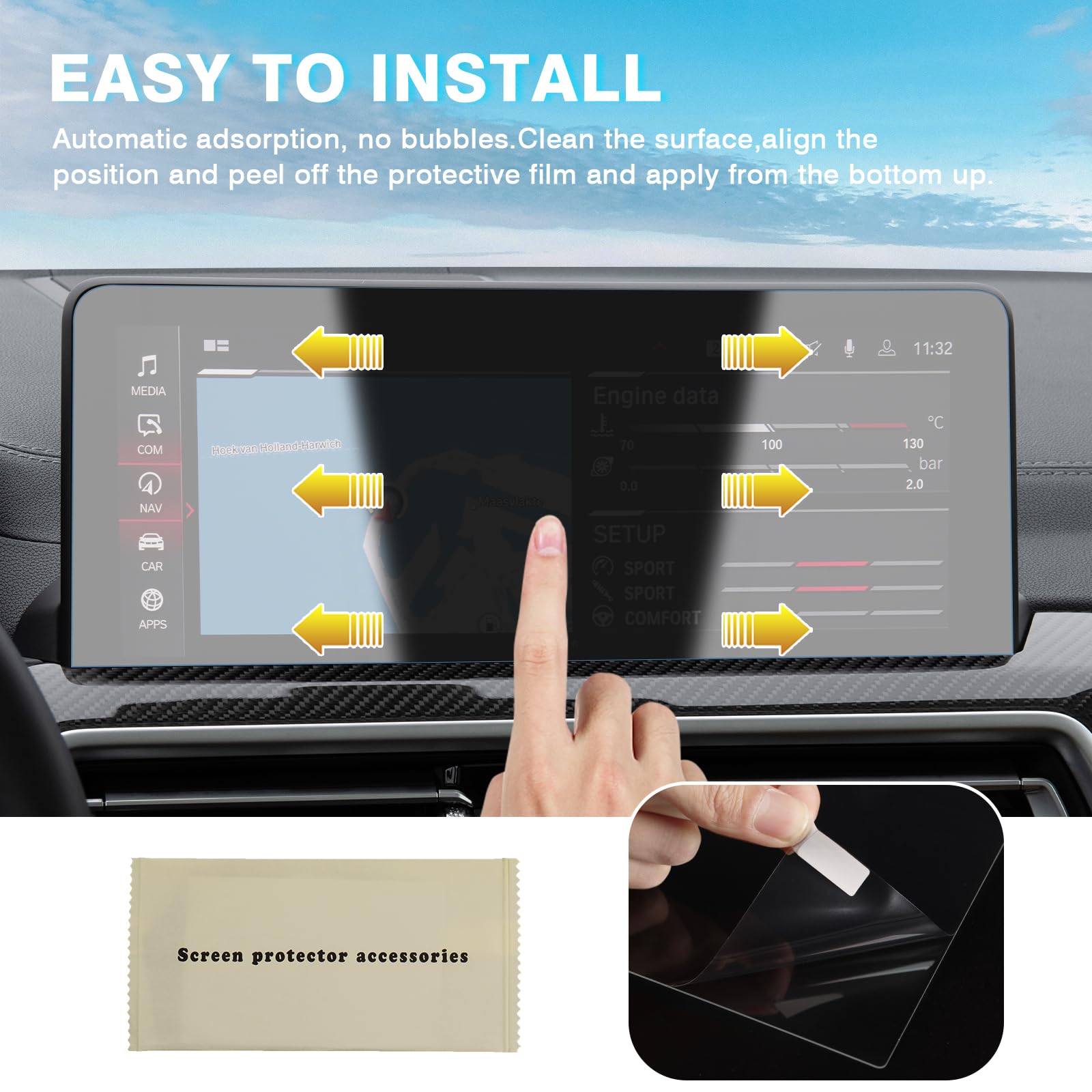 Karltys 2 Pack Displayschutzfolie für 2022-2025 BMW X3 X4 Zubehör 12,3 Zoll Touchscreen, 9H Panzerglas Displayschutzfolie für BMW X3, Anti-Glare Anti Fingerabdruck Autoradio Screen Cover