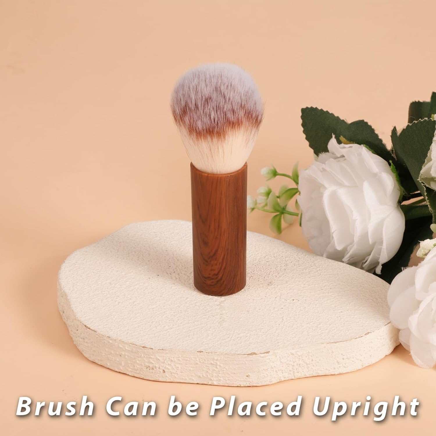 Nail Art Dust Brush Powder Remover Brush with Wooden Handle Manicure Dust Clean up Tool for Acrylic UV Gel Nail Arts Soft Makeup Brushes Blush Brushes Cosmetics Blending Liquid Foundation