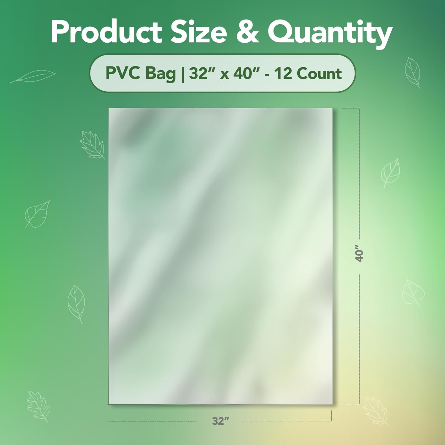 Seal Fresh Shrink Wrap Gift Bags 32 x 40 Inch (12 Pack) — Clear PVC Wrap Bags for DIY Gifts, Holiday Packaging, Party Favors (Ribbon & Base Not Included)