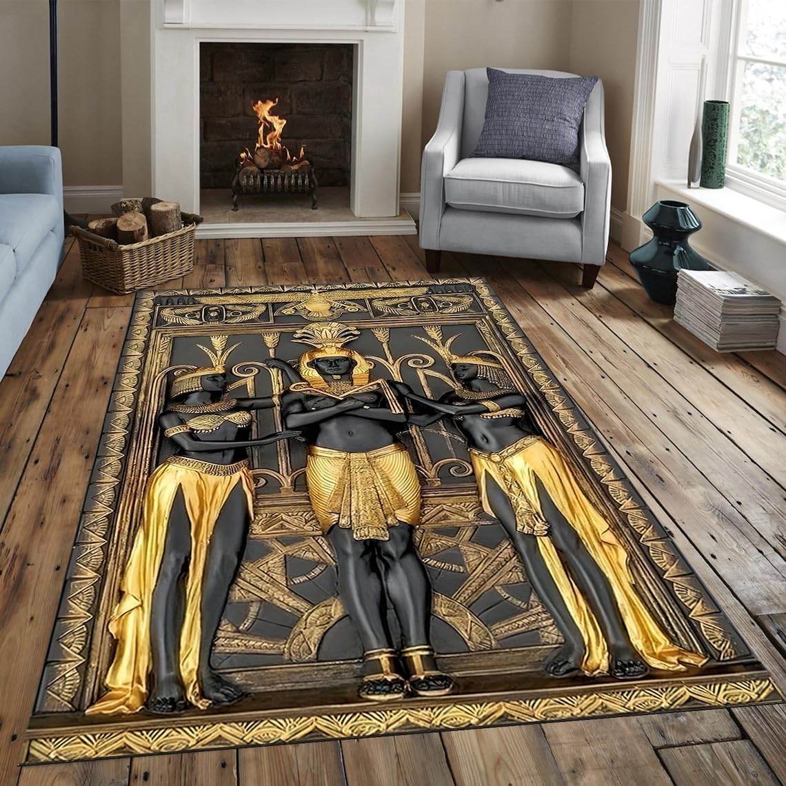 Egypt Rug, Hieroglyph Rug, Anubis Rug, Ancient Rug